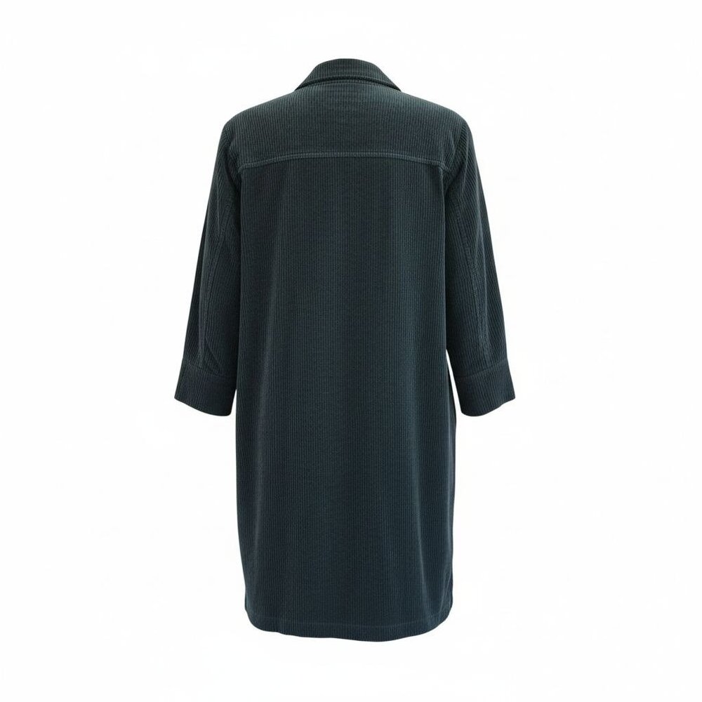 J. Jill XS Petite Corduroy Shirt Dress Teal Blue 3/4 Sleeve Pockets - Picture 13 of 14